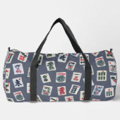 Mahjong Symbole auf dunkelblau Duffle Bag (Vorderseite)