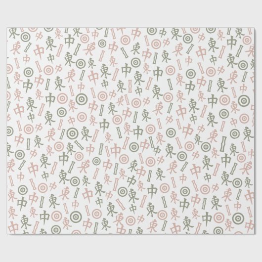 Mahjong-Symbole Geschenkpapier (Flach)