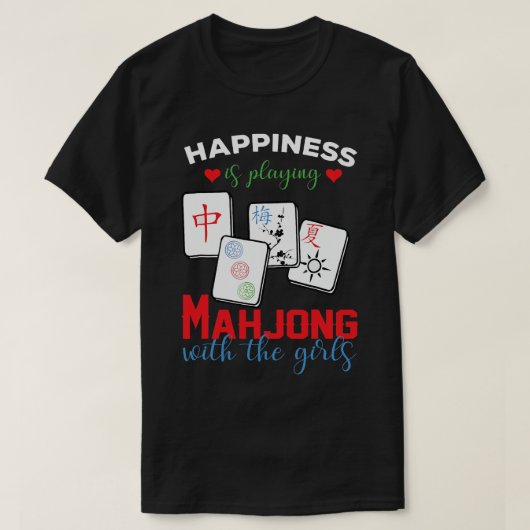 Mahjong T-Shirt Glück spielt Mahjong (Design vorne)