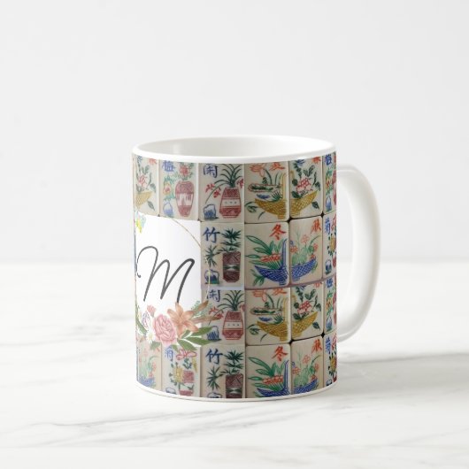 Mahjong Tasse Floral (VorderseiteRechts)