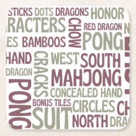 Mahjong-Terminologie Rechteckiger Pappuntersetzer