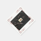 Mahjong thematisierte Serviette mit dem Roten Drac (Ecke)