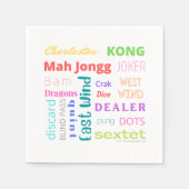 Mahjong themed napkin mit amerikanischem Mah Jongg Serviette (Vorderseite)