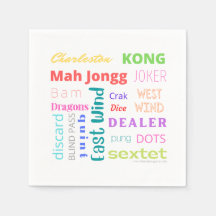 Mahjong themed napkin mit amerikanischem Mah Jongg