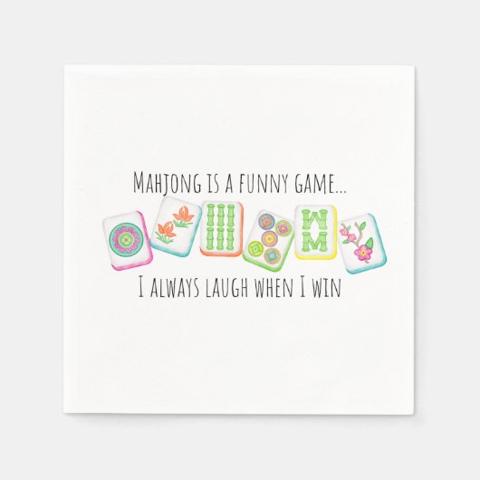 Mahjong-Themed Paper Napkin Serviette (Vorderseite)