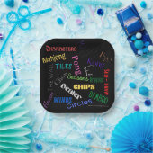 Mahjong Themed Paper Plate in Schwarz Pappteller (Party)