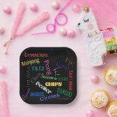 Mahjong Themed Paper Plate in Schwarz Pappteller (Party)