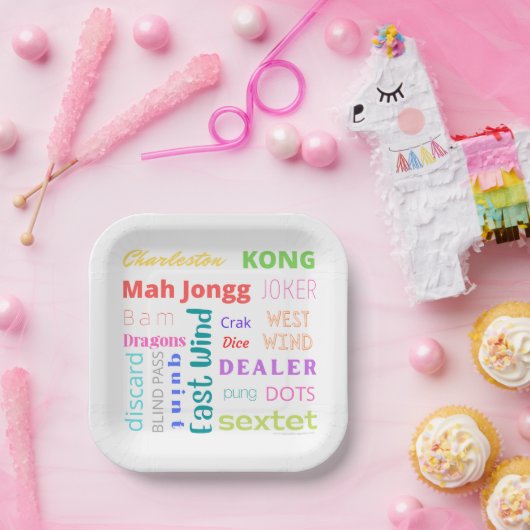 Mahjong themed Teller mit amerikanischem Mah Jongg (Party)