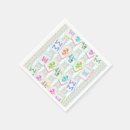 MAHJONG TILE NAPKIN SERVIETTE (Ecke)