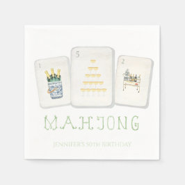 Mahjong Tile Napkins for Preppy Mahjong Party Serviette