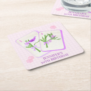 Mahjong Tile Napkins für Mahjong Party Deco Rechteckiger Pappuntersetzer