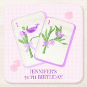 Mahjong Tile Napkins für Mahjong Party Deco Rechteckiger Pappuntersetzer (Vorderseite)