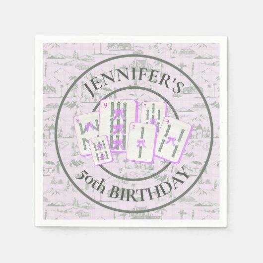 Mahjong Tile Napkins für Mahjong Party Deco Serviette (Vorderseite)