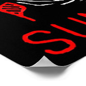 Mahjong Tile, Sommer , auf schwarzem Hintergrund Poster (Ecke)
