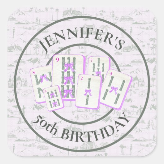 Mahjong Tile Sticker für Mahjong Party Decor (Vorderseite)