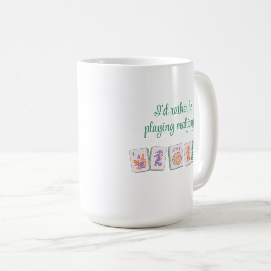 Mahjong Tile Tasse, helle Farbfliesen Kaffeetasse (VorderseiteRechts)