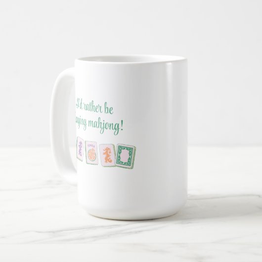 Mahjong Tile Tasse, helle Farbfliesen Kaffeetasse (Vorderseite Links)