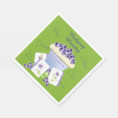 Mahjong Tiles and Blueberry Cupcake Paper Napkin Serviette (Ecke)