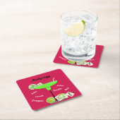 Mahjong Tiles and Cocktail Paper Coaster Rechteckiger Pappuntersetzer (Vor Ort)