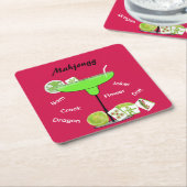 Mahjong Tiles and Cocktail Paper Coaster Rechteckiger Pappuntersetzer (angewinkelt)