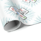 Mahjong Tiles Blue Geschenkpapier (Rolleneckpunkt)