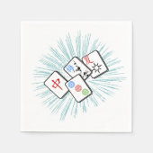Mahjong Tiles Blue Serviette (Vorderseite)
