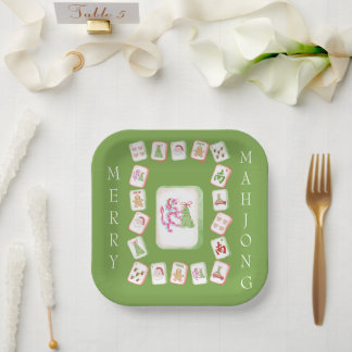 Mahjong Tiles Holiday Pappteller