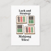 Mahjong Tiles Luck Strategy Game Visitenkarte (Vorderseite)