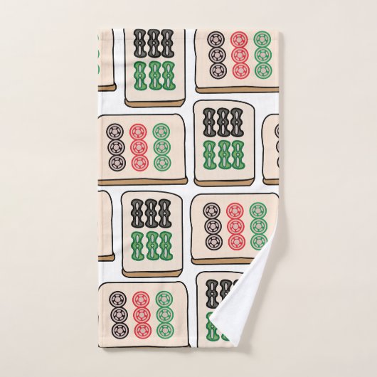 Mahjong Tiles Luck Strategy Player Fans Badhandtuch Set (Handtuch)