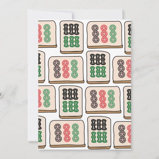 Mahjong Tiles Luck Strategy Player Fans Einladung (Rückseite)