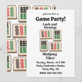 Mahjong Tiles Luck Strategy Player Fans Einladung