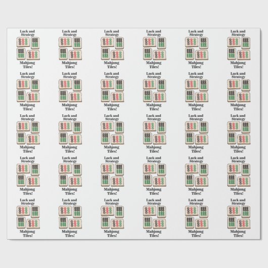 Mahjong Tiles Luck Strategy Player Fans Geschenkpapier (Flach)