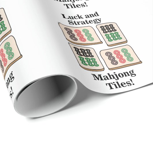 Mahjong Tiles Luck Strategy Player Fans Geschenkpapier (Rolleneckpunkt)