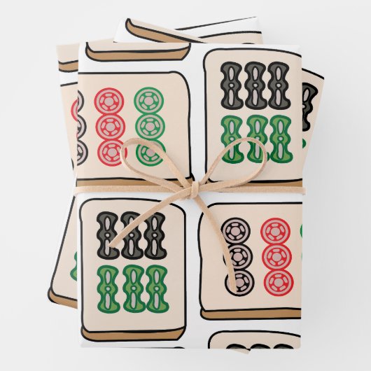 Mahjong Tiles Luck Strategy Player Fans Geschenkpapier Set (Beispiel)