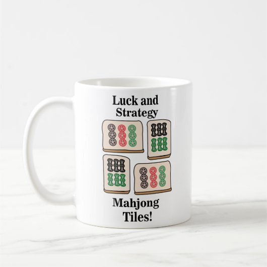 Mahjong Tiles Luck Strategy Player Fans Kaffeetasse (Links)