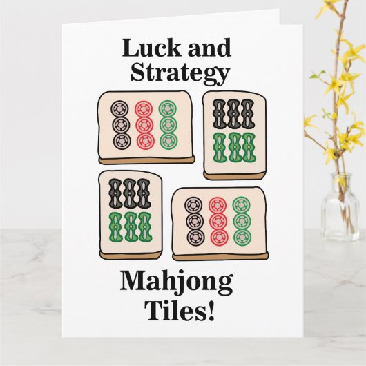 Mahjong Tiles Luck Strategy Player Fans Karte (Gelbe Blume)