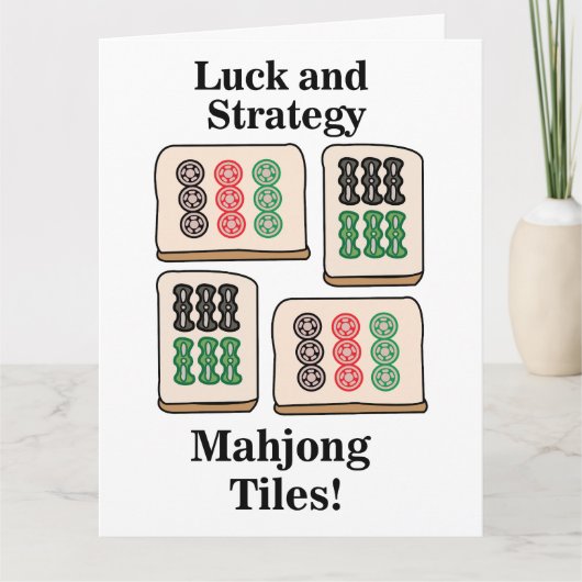 Mahjong Tiles Luck Strategy Player Fans Karte (Vorderseite)