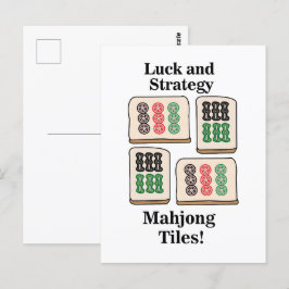 Mahjong Tiles Luck Strategy Player Fans Postkarte