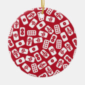 Mahjong Tiles Merry Christmas Keramik Ornament (Vorne)