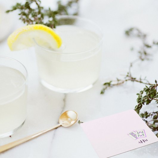 Mahjong Tiles Monogram Lavender Rechteckiger Pappuntersetzer