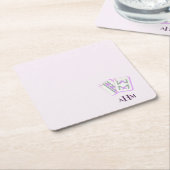 Mahjong Tiles Monogram Lavender Rechteckiger Pappuntersetzer (angewinkelt)