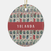 Mahjong Tiles Muster Personalisierte Keramik Orame Ornament (Links)