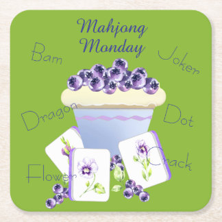 Mahjong Tiles Paper Coaster Rechteckiger Pappuntersetzer
