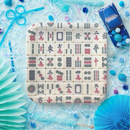 Mahjong Tiles Pappteller (Party)
