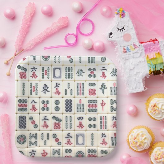 Mahjong Tiles Pappteller (Party)
