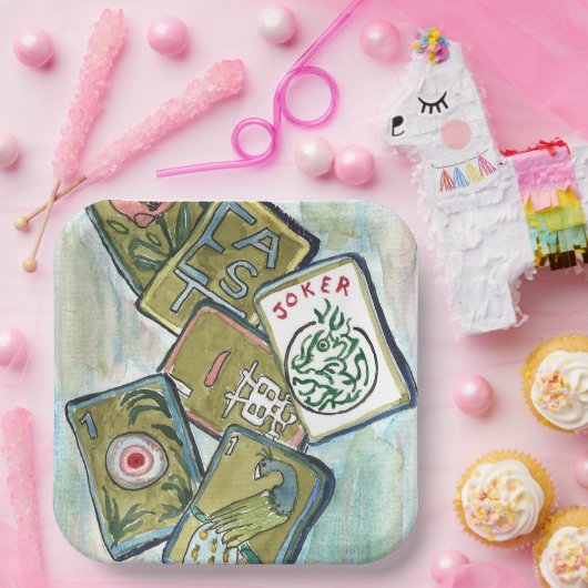 Mahjong Tiles Pappteller (Party)