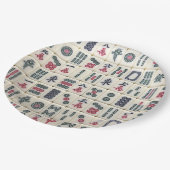 Mahjong Tiles Pappteller (Schrägansicht)