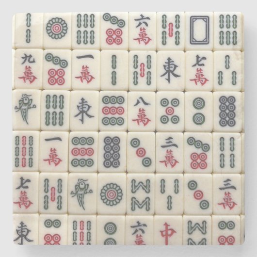 Mahjong Tiles Steinuntersetzer (Vorderseite)