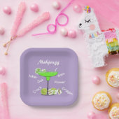 Mahjong Tiles und Margarita Lila Paper Plate Pappteller (Party)