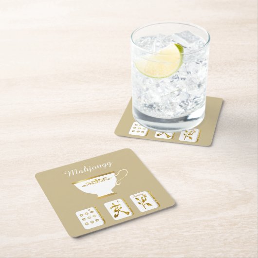 Mahjong Tiles und Teacup Paper Untersetzer (Vor Ort)